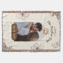Cobertor O Dia Perfeito Foto Personalizada de Casamento com