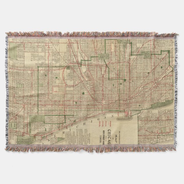 Cobertor O mapa de Blanchard de Chicago (Frente)