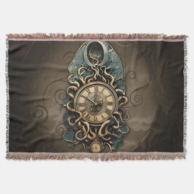 Cobertor O misterioso movimento steampunk. (Frente)