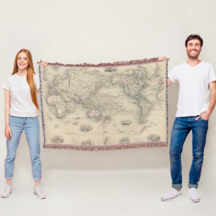 Cobertor O mundo na projeção de Mercator