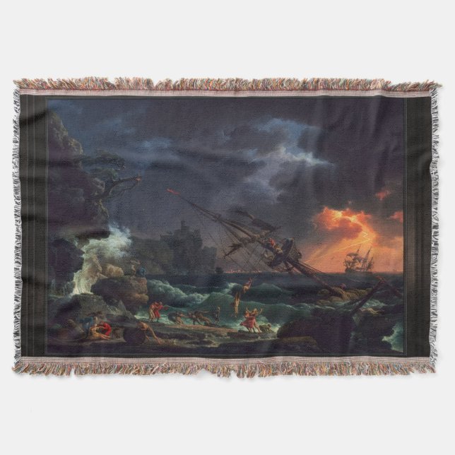 Cobertor O naufrágio de Claude Joseph Vernet (Frente)