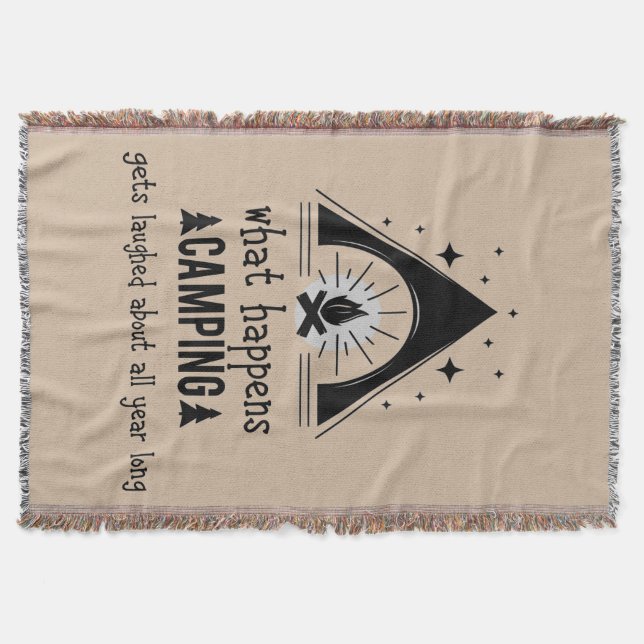 Cobertor O que acontece acampando a divertida porta de cita (Frente)