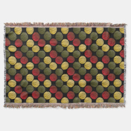 Cobertor O Scribble Ikat circunda | vermelho, verde, ouro