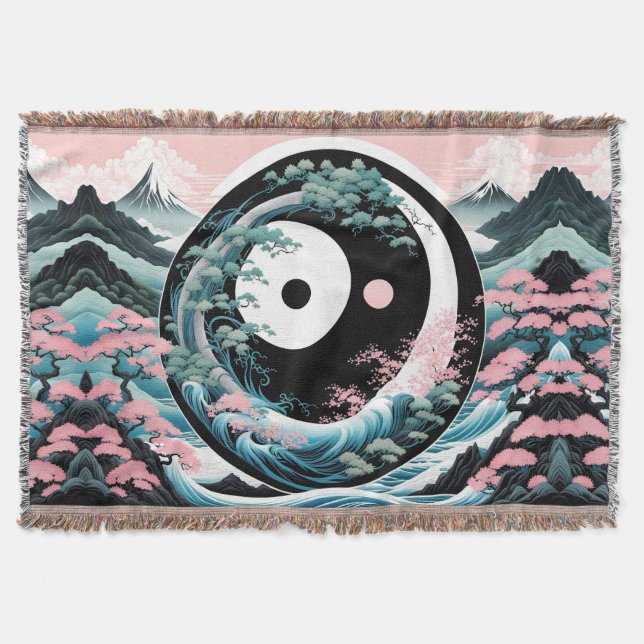 Cobertor O Teal De Sage Rosa-Onda (Frente)