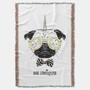 Cobertor O unicórnio do Pug   seja original