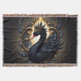 Cobertor Obsidian Swan of Silent Grace – Dark Fantasy 