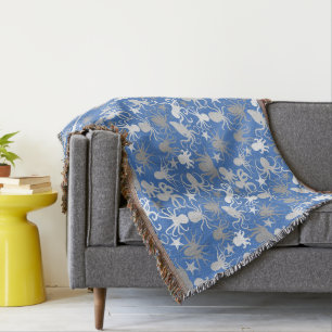 Cobertor Octopus Pattern.b LBlueBG