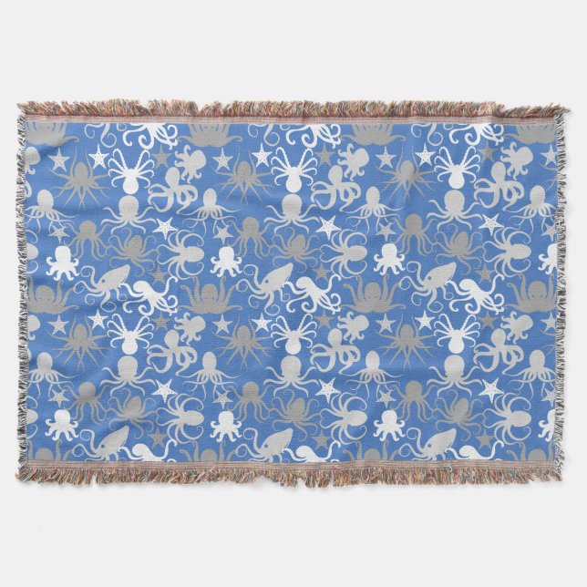 Cobertor Octopus Pattern.b LBlueBG (Frente)