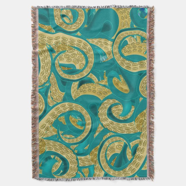 Cobertor Octopus Throw Blanket Art Design (Frente Vertical)