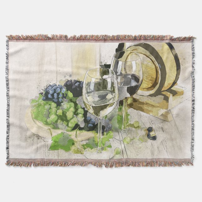 Cobertor Óculos e Uvas de barril de vinho (Frente)