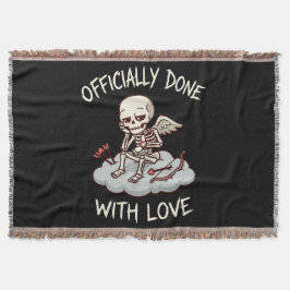 Cobertor Officially Done With Love Skeleton Cupid Design