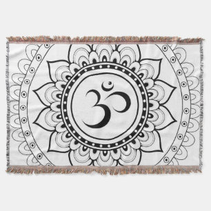 Cobertor Ohm Mandala Om Mandala Branco & Preto