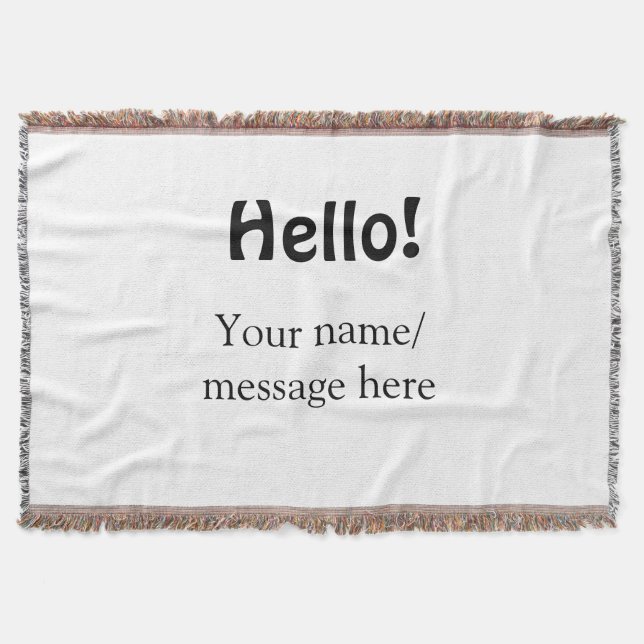 Cobertor Olá adicionar mensagem de nome simples item de neg (Frente)