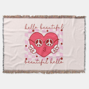 Cobertor Olá Belo Coração Rosa