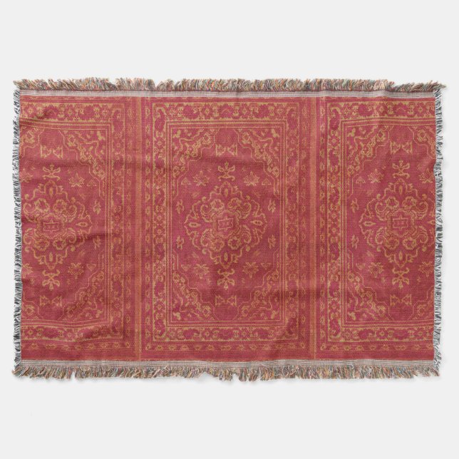 Cobertor Olhar do tapete persa na laranja (Frente)