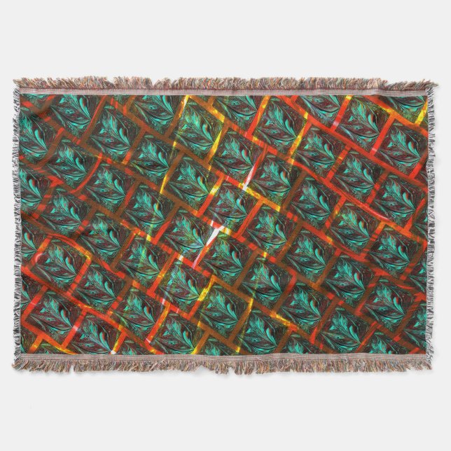 Cobertor "Olhos de moldura" azuis, quadrados, arranhados ou (Frente)