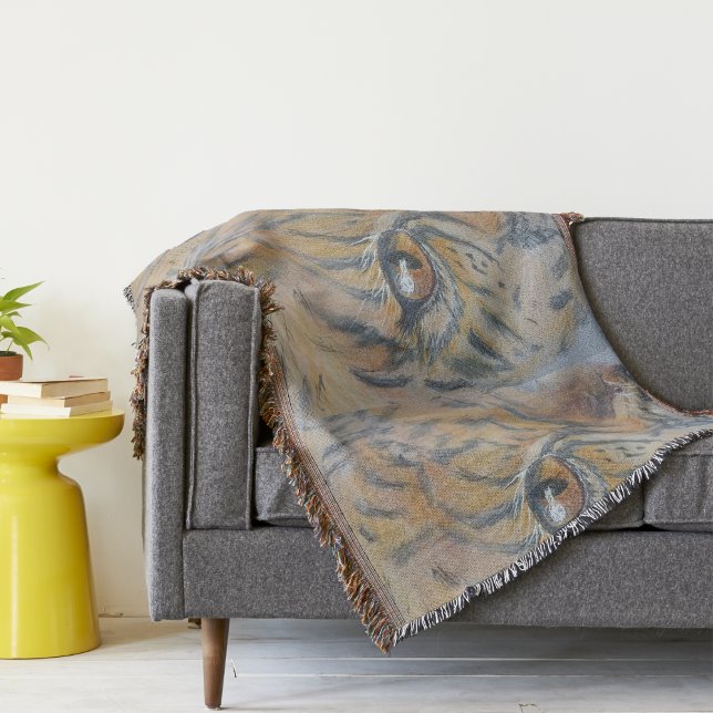 Cobertor Olhos e focas de felina de aquarela (Criador carregado)