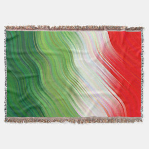 Cobertor Ómbolo Verde, Branco E Vermelho Quebrado