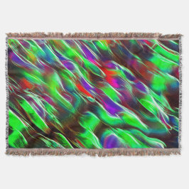 Cobertor Ondas coloridas em verde, vermelho, roxo e lilás