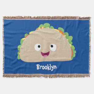 Cobertor Óptica ilustração do desenho animado do taco feliz