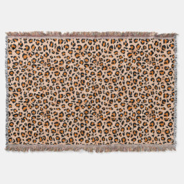 Cobertor Orange and Brown Leopard Print