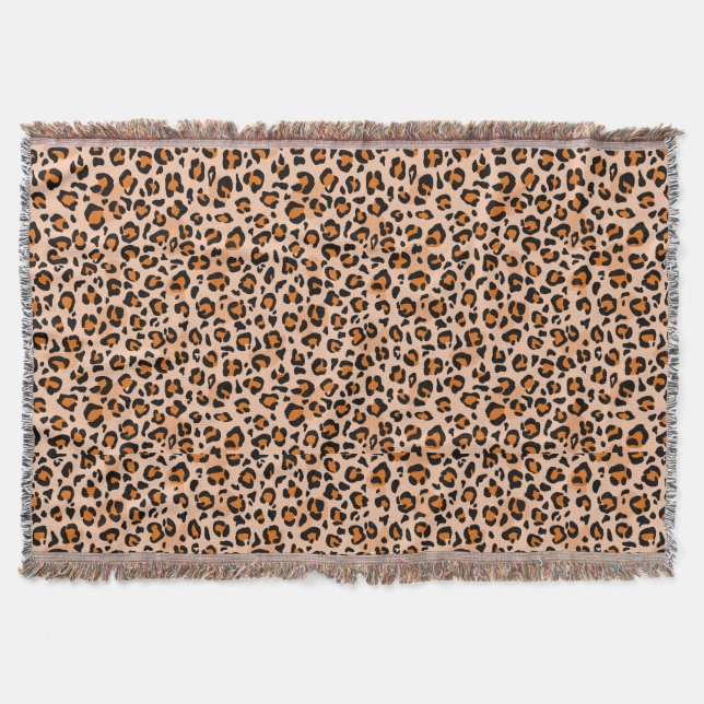 Cobertor Orange and Brown Leopard Print (Frente)