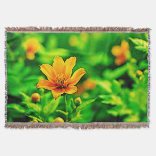 Cobertor Orange Flower Bokeh Sunny
