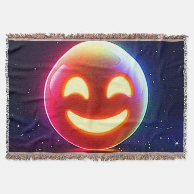 Cobertor Orb Emoji Feliz e Brilhante (Frente)