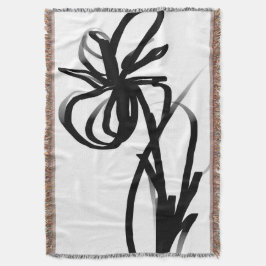 Cobertor Orchid Blanc: Abstrato branco e preto