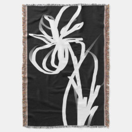 Cobertor Orchid Noir: Abstrato preto e branco
