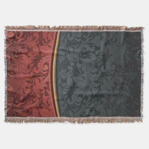 Cobertor Ornamento do vintage vermelho e preto