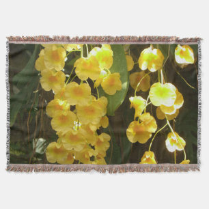Cobertor Orquídeas Amarelas Penduradas Flores Tropicais