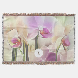 Cobertor Orquídeas na moda | Adicione a sua inicial
