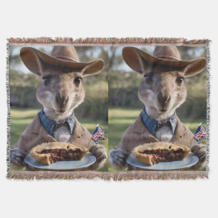 Cobertor "Outback Delight: Um Canguru come carne Aussie
