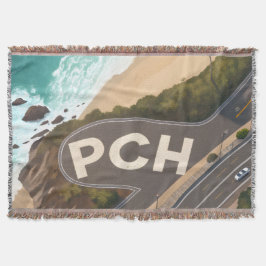 Cobertor Pacific Coast Highway Aerial Travel Art
