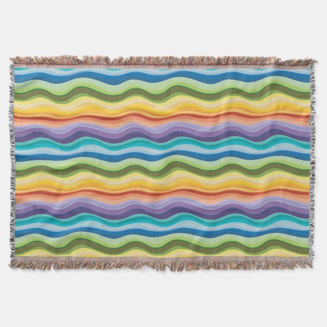 Cobertor Padrão 2 de ondulações multicoloridas (Frente)