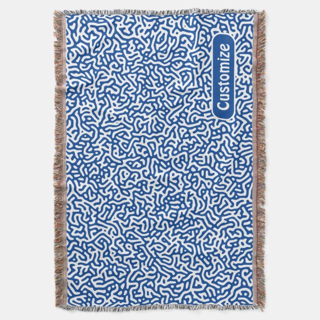 Cobertor Padrão abstrato Dark Roxo de Turing (Frente Vertical)