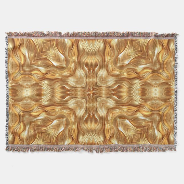 Cobertor Padrão abstrato dourado adorável (Frente)