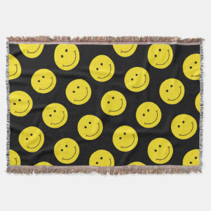 Cobertor Padrão Amarelo do Sorriso de Grinning