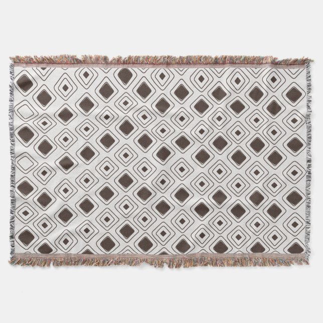 Cobertor Padrão Aztec Geométrico Tribal Neutral Boho Soft (Frente)