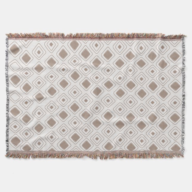Cobertor Padrão Aztec Geométrico Tribal Neutral Boho Soft (Frente)