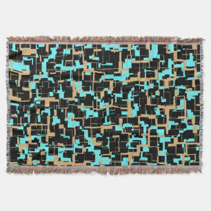 Cobertor Padrão Azul Amarelo legal Trendy Black
