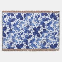 Padrão Azul de Aquarela da Borboleta