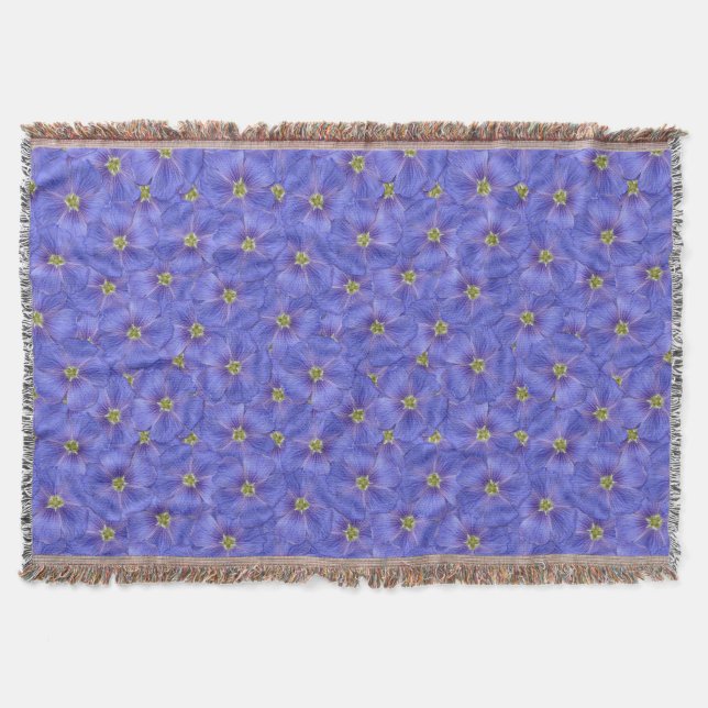 Cobertor Padrão Azul de Linho Invisível (Frente)