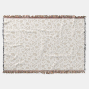 Cobertor Padrão Botânico Minimalista de Luxo
