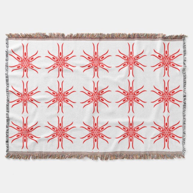 Cobertor padrão branco vermelho A 2-22 (Frente)