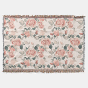 Cobertor Padrão com belos rosas /21