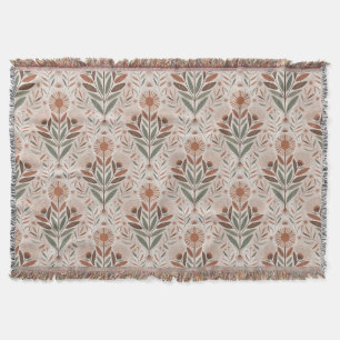 Cobertor Padrão contínuo de flores silvestres e folhas