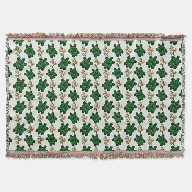 Cobertor Padrão contínuo de Tartaruga Verde Fofa | Tur Botâ (Frente)