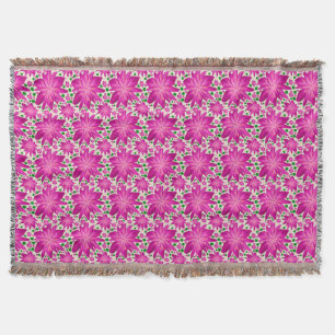 Cobertor Padrão contínuo floral rosa quente